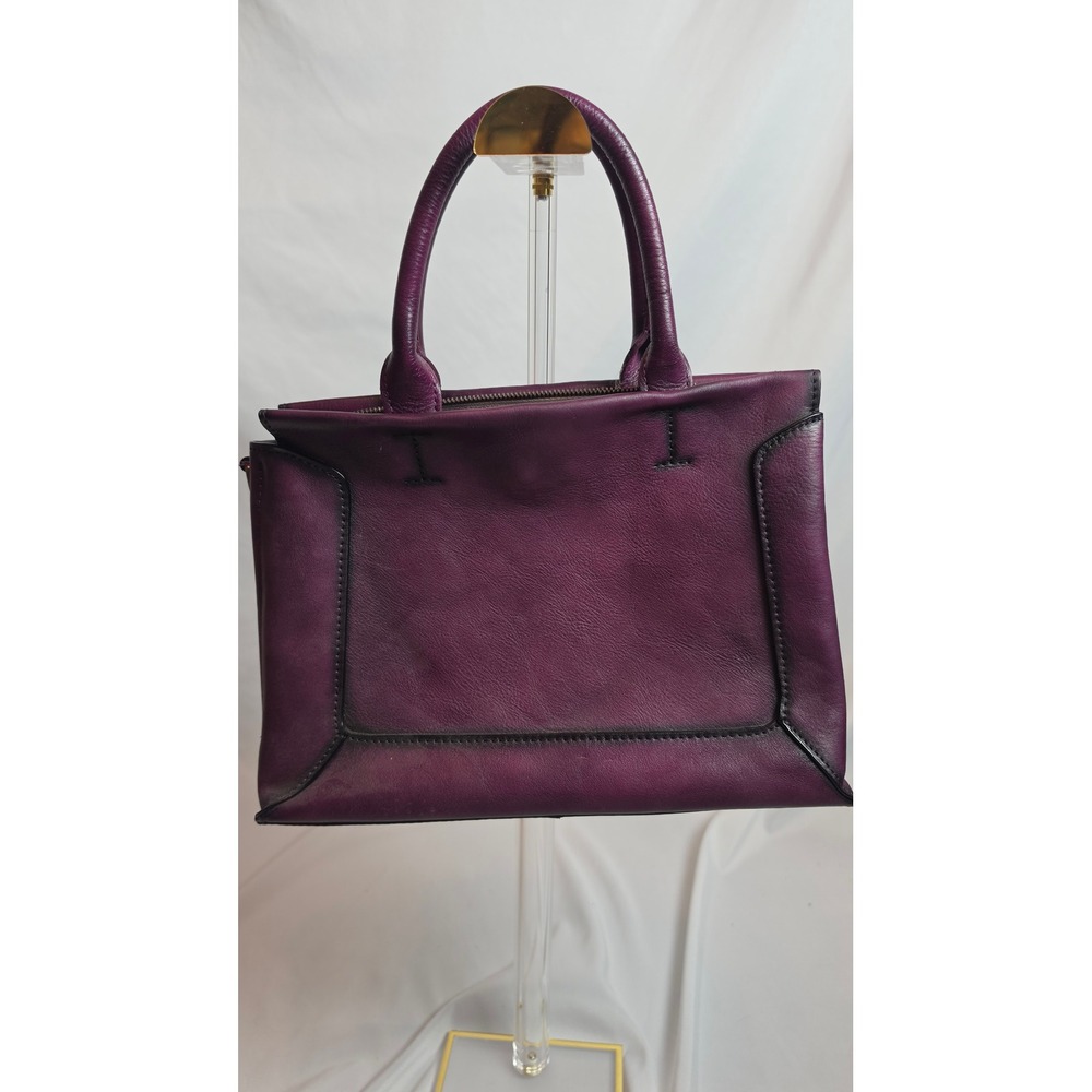 Feigitor Purple Leather Crossbody Bag Convertible Satchel Handbag Fall Style